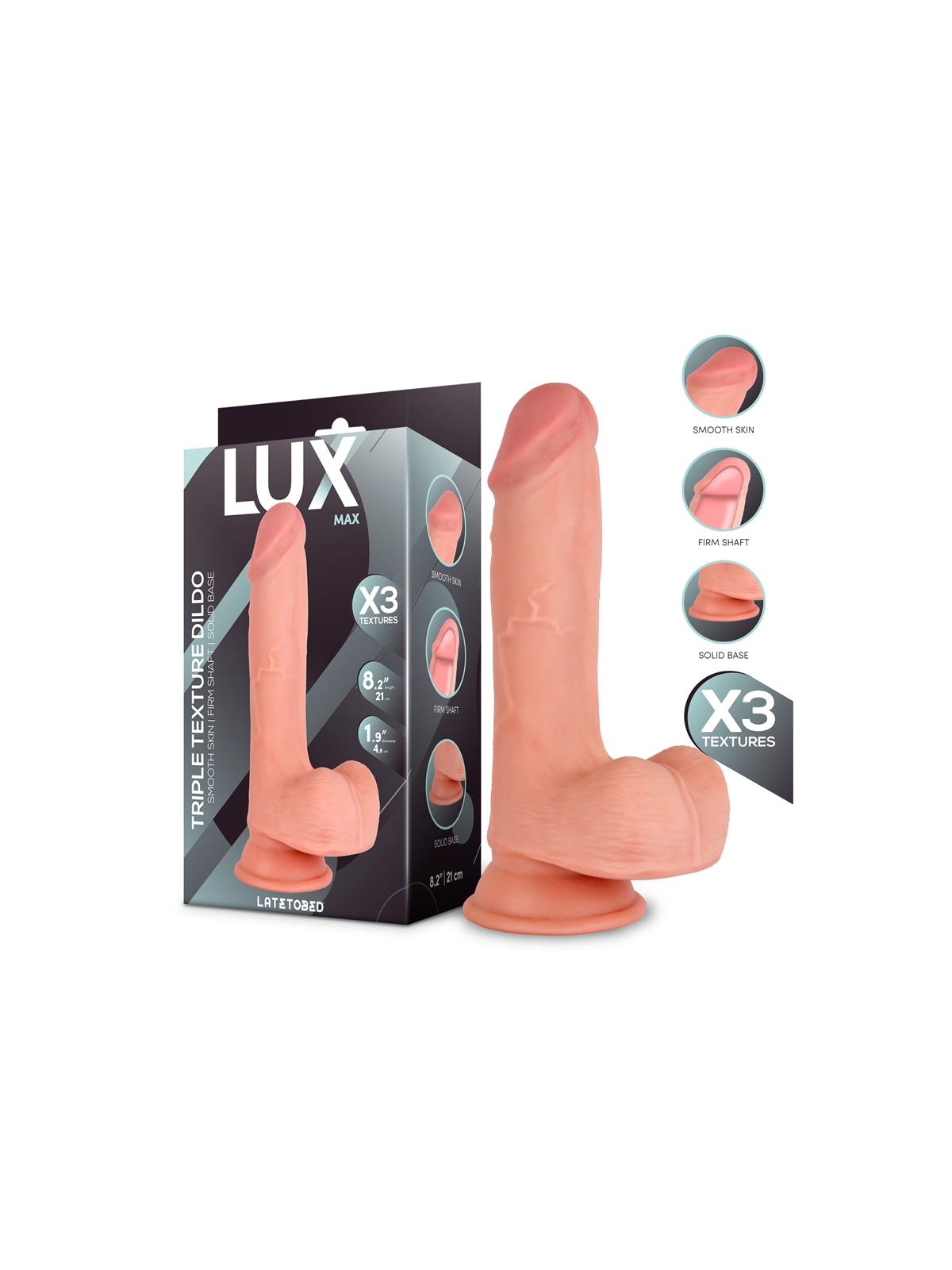 Max Dildo Triple Densidad con Testiculos 82 Max Dildo Triple Densidad con Testiculos 82