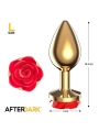 Plug Anal de Metal Dorado con Rosa Roja en la Base Talla L