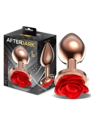 Rose Plug Anal Oro Rosa Base de Rosa Roja Talla L