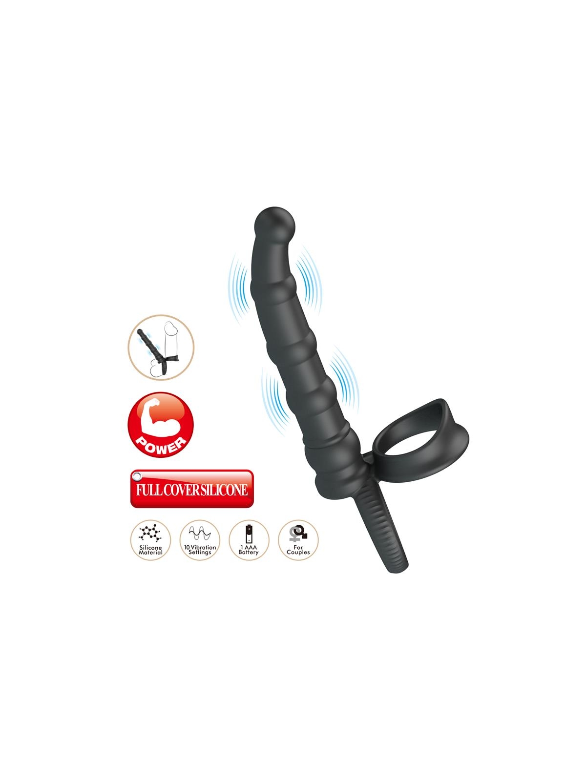 Tatum Plug Anal con Anillo para el Pene con Vibracion