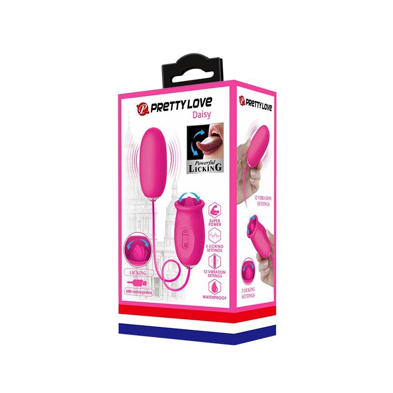 Daisy Huevo Vibrador y Lengua Estimuladora Rosa