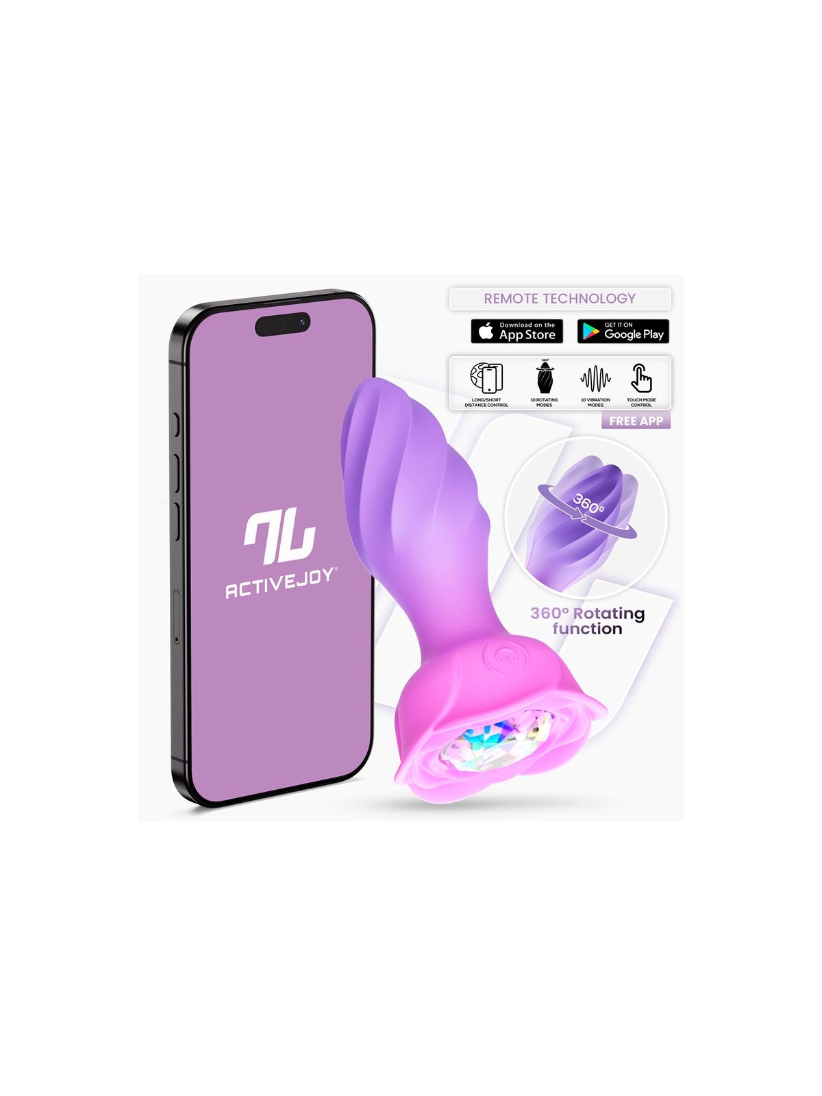 Moxy Plug Anal con Rotacion 360º con App