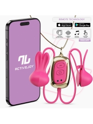 Tickly Pinzas para Pezones con Vibracion Control y Collar con APP