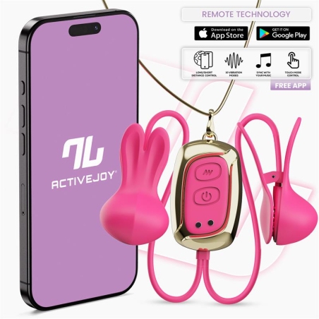 Tickly Pinzas para Pezones con Vibracion Control y Collar con APP