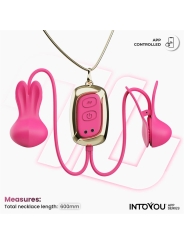Tickly Pinzas para Pezones con Vibracion Control y Collar con APP