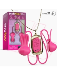 Tickly Pinzas para Pezones con Vibracion Control y Collar con APP