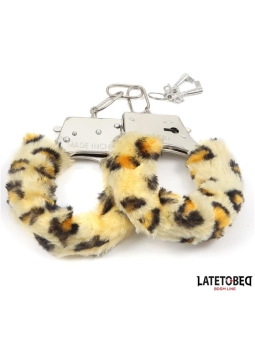 Esposas de Metal con Pelo Animal Print Leopardo