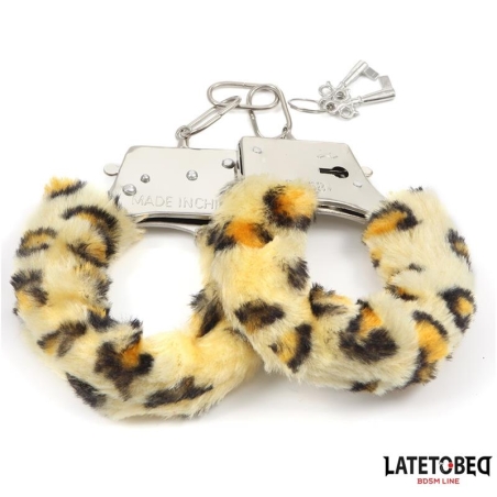 Esposas de Metal con Pelo Animal Print Leopardo