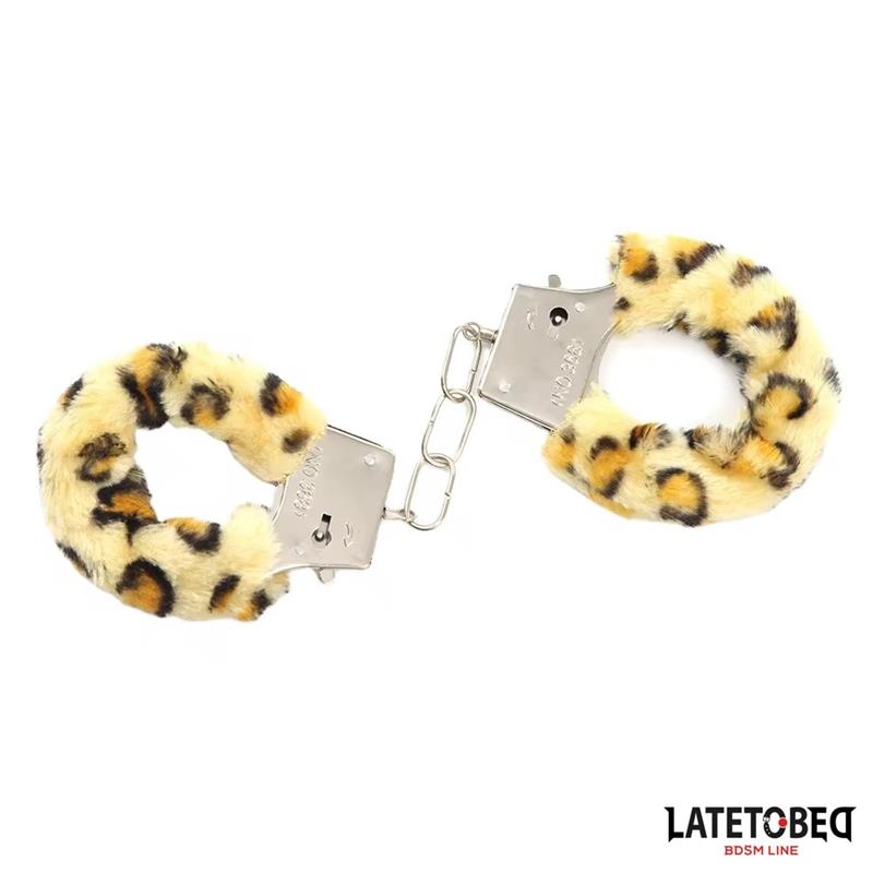 Esposas de Metal con Pelo Animal Print Leopardo