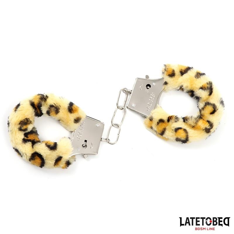 Esposas de Metal con Pelo Animal Print Leopardo