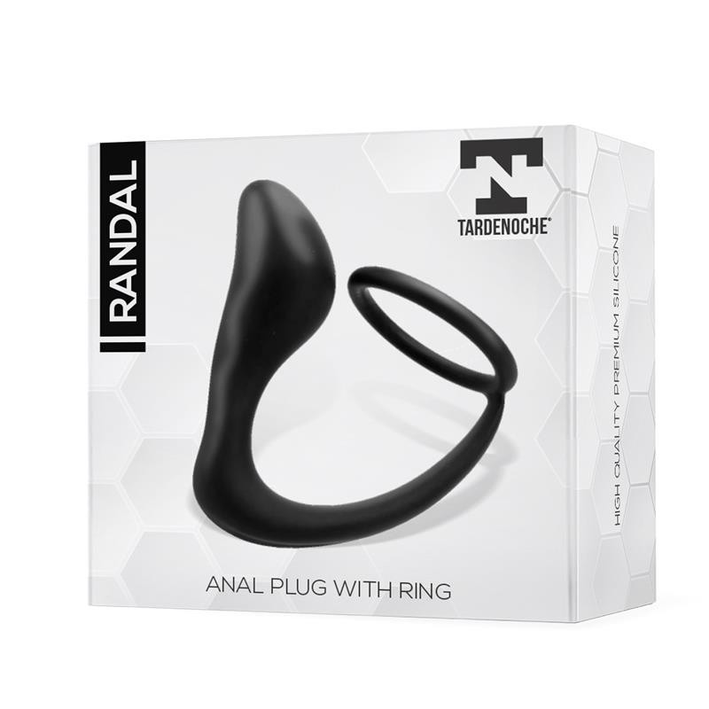 Randal Plug Anal con Anillo para el Pene Silicona Negro