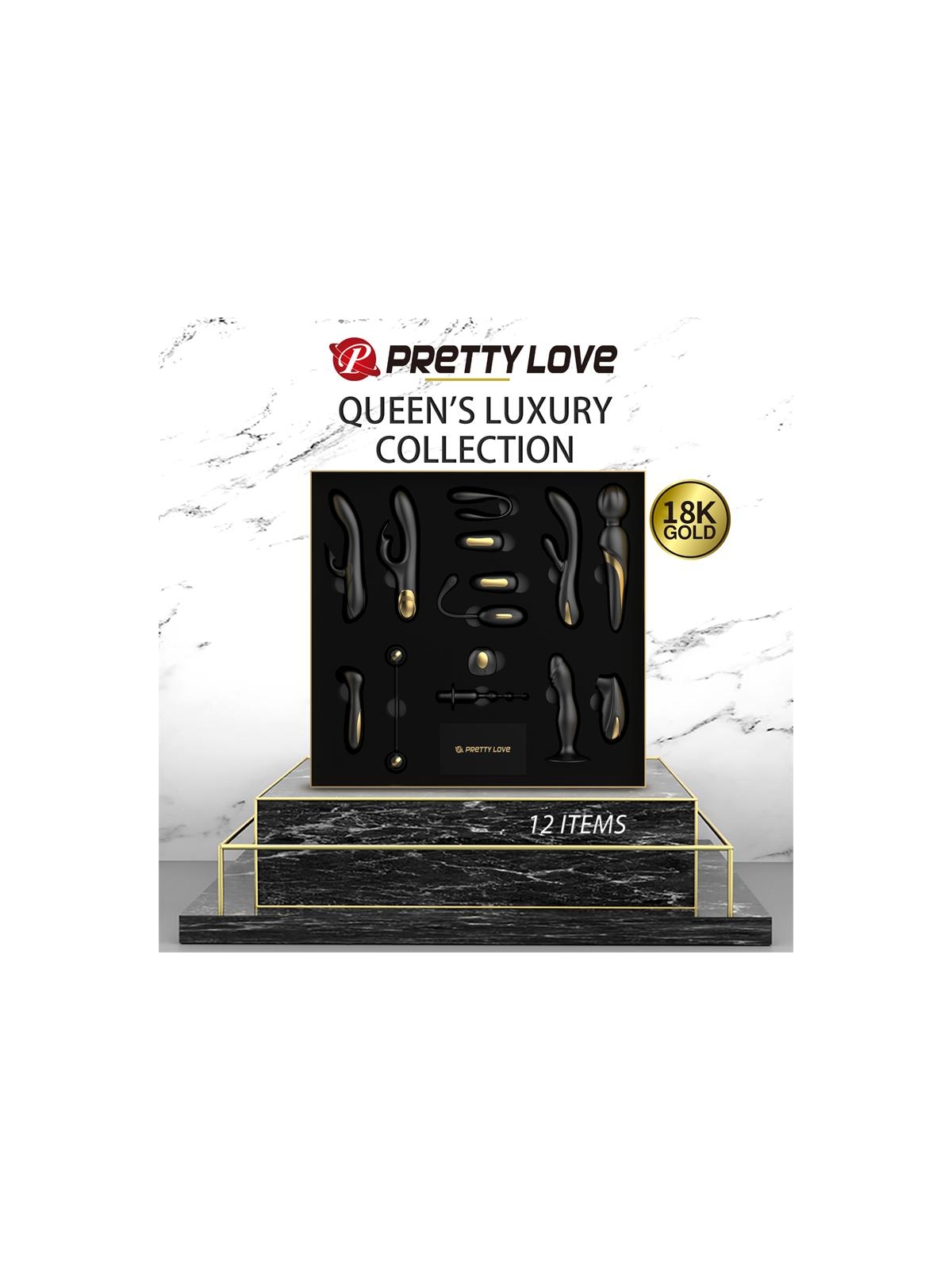 Luxury Set Queens 12 Juguetes Negro y Oro 18k Luxury Set Queens 12 Juguetes Negro y Oro 18k