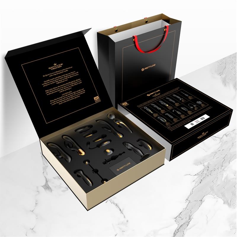 Luxury Set Queens 12 Juguetes Negro y Oro 18k Luxury Set Queens 12 Juguetes Negro y Oro 18k