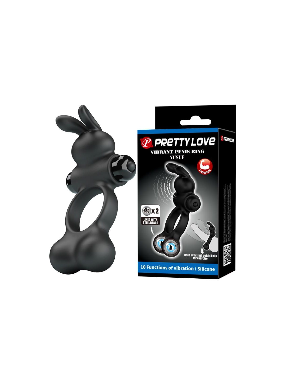 Yusuf Anillo para el Pene con Bolas de Metal 2x33gr