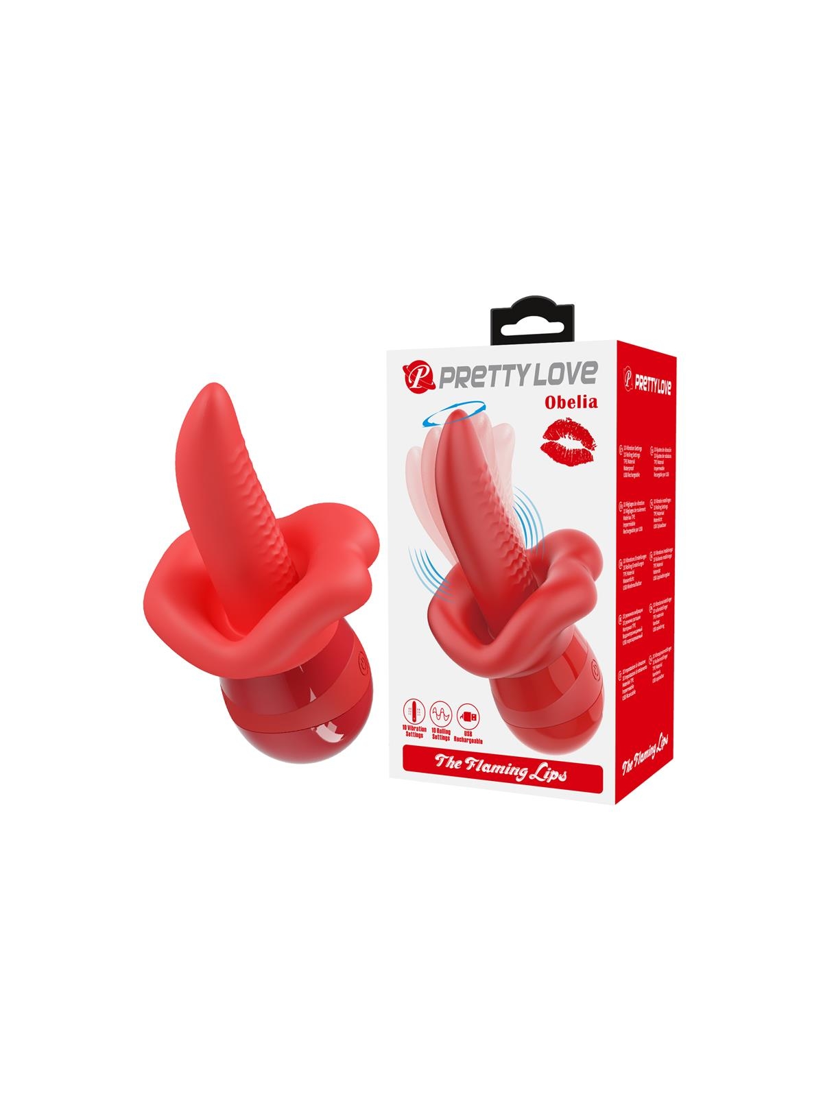Obelia Estimulador con Vibracion y Movimiento Lengua