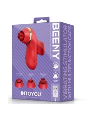 Beeny Estimulador con 4 Cabezales Succion Tapping Tickling y Licking