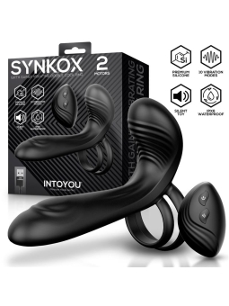 Synkox Girth Gainer con Doble Anillo para el Pene con Vibracion