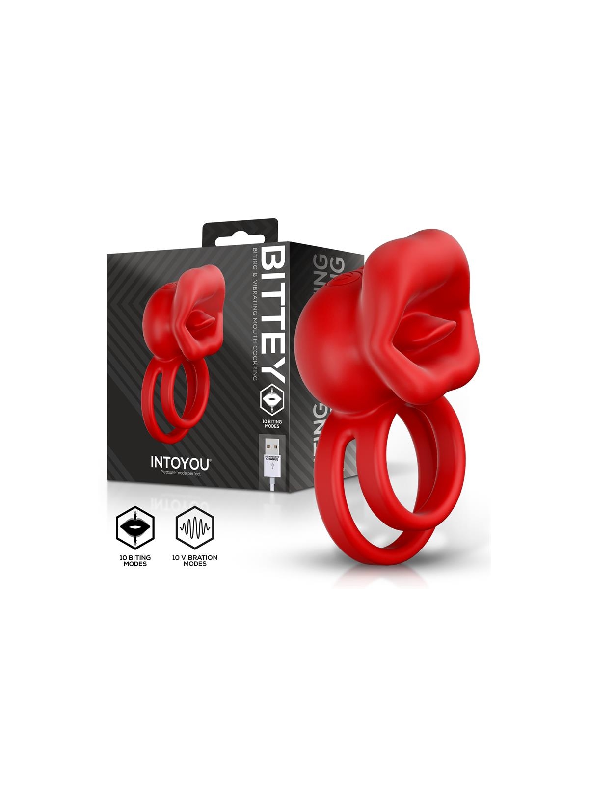 Bittey Anillo Vibrador con Biting Mordisqueo