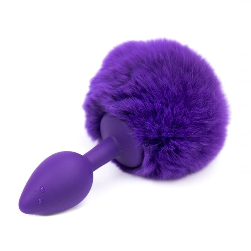 Plug Anal con Pompon Purpura Talla S